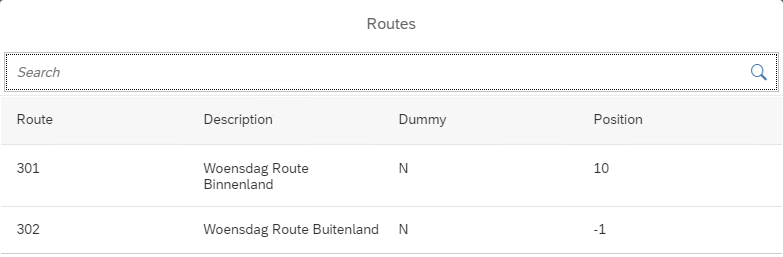 Route Planning selection